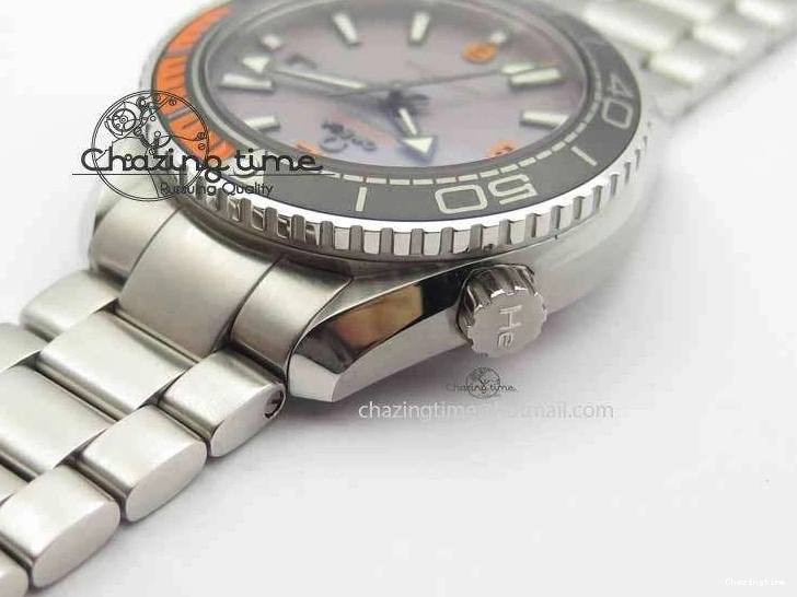 0211 Stretchable Planet Ocean 2016 43.5mm SS OM 1:1 Best Edition Gray Dial On SS Bracelet A 8163